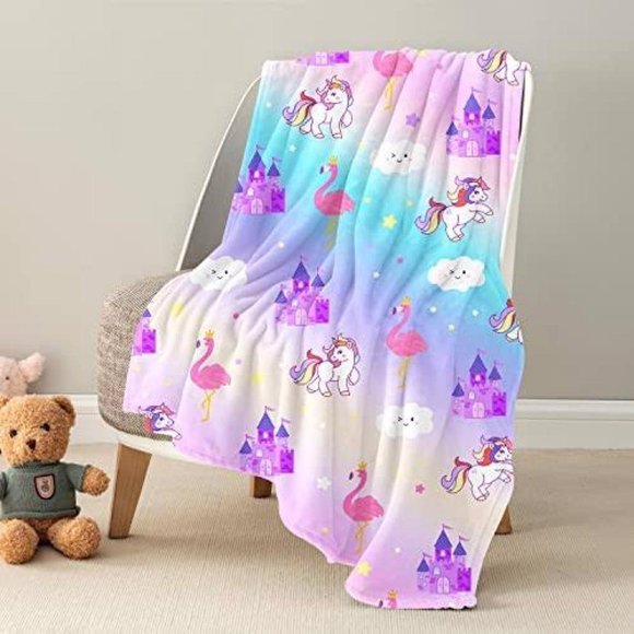 Unicorn fleece blanket - Picture 1 of 4